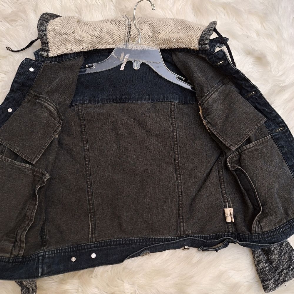 Free People Denim & knit hooded jacket‎ - Picture 9 of 11